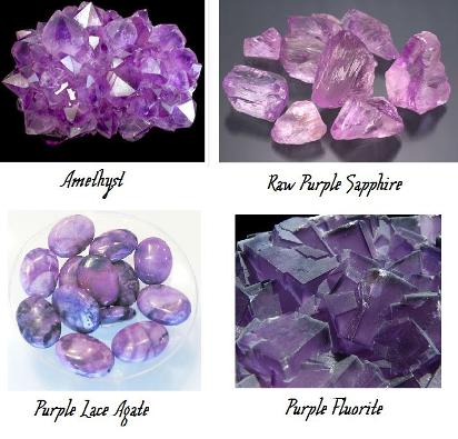 Purple Crystals and Gemstones